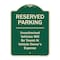 Signmission Designer Series-Reserved Parking Unauthorized Vehicles Will Be Towed Vehicl, 24" x 18", G-1824-9903 A-DES-G-1824-9903 - alternate 1